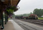 EBT m-7 returns from Colgate Grove with the excursion train in a downpour